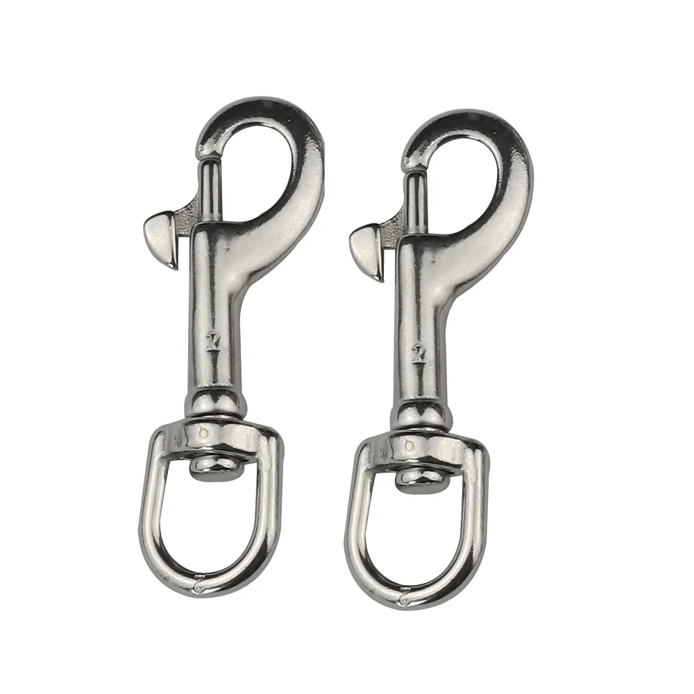 

2PCS Stainless Steel 316 Oval Swivel Bolt Snap Hook 65mm 72mm 82mm 91mm Metal Scissor Lobster Claw Snap Hook For Dog Leashes Key