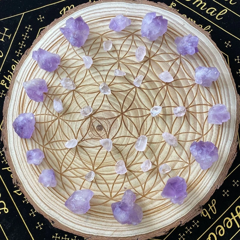

22-25cm Log Carved Astrolabe DIY Carving Board Energy Disk Crystal Altar Decoration Wooden Witch Divination Props