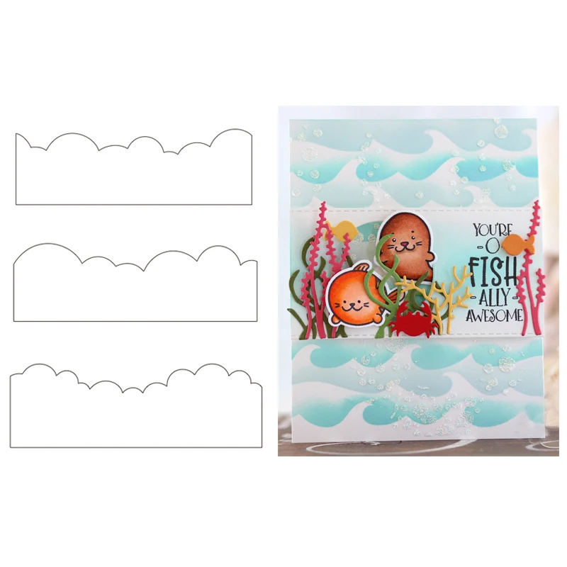 3 шт./компл. трафарет с волнами облаков для скрапбукинга изготовление бумажных