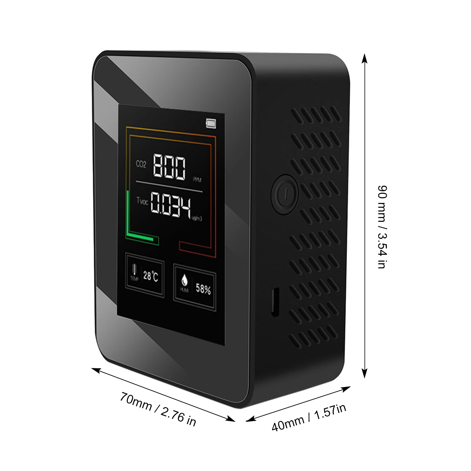 

CO2 Meter LCD Backlight Indoor Carbon Dioxide CO2 Concentration Detector Intelligent Air Quality Analyzer Tester W/ Temperature