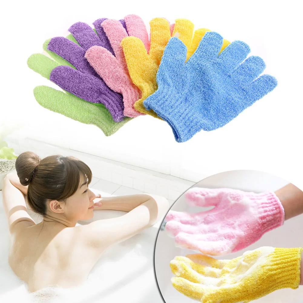 

1Pc Bath Glove Exfoliating Wash Skin Spa Massage Shower Scrub Scrubber D0JE