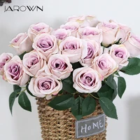 jarown 12 heads silk roses bride holding flowers royal blue fake rose flowers home wedding arch table decor artificial flower
