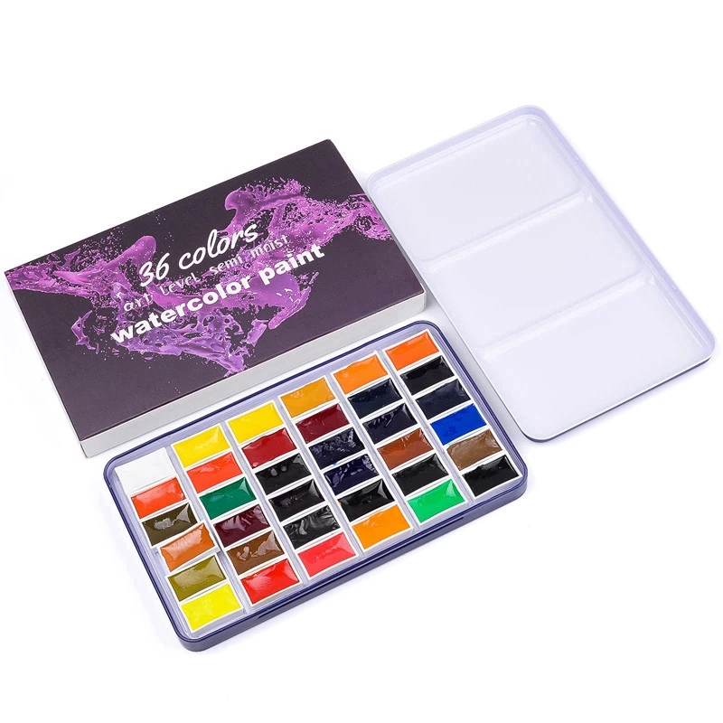 36-Color Solid Watercolor Paint Fine Art Painting Artistic Grade Paint Very Suitable for Students Beginners Etc.