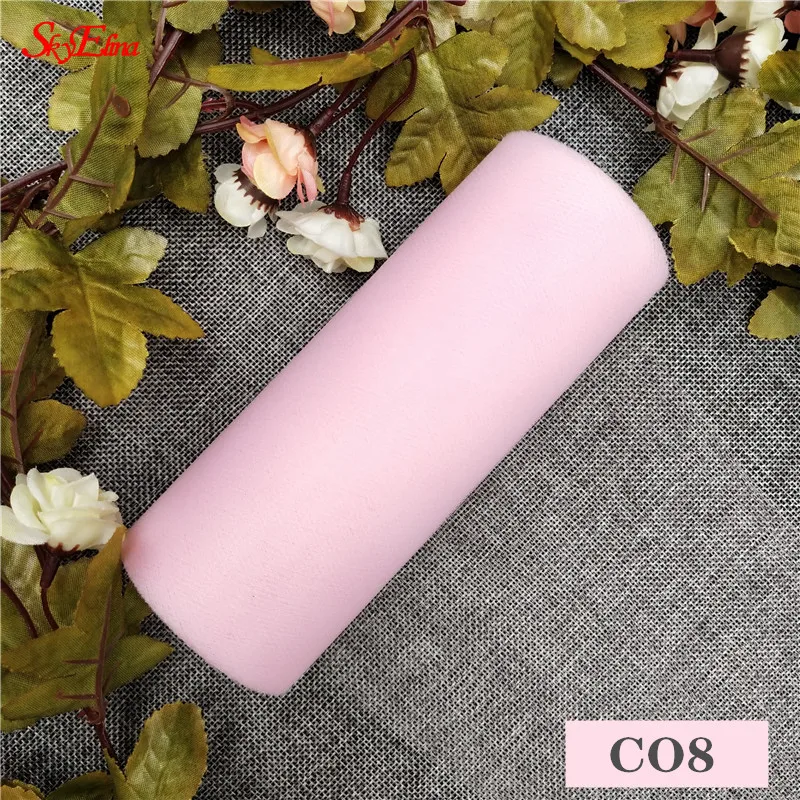 C08 Pink Белый розовый синий тюль рулонная катушка пачка 25 ярдов стол Сделай Сам юбка День рождения Свадебная вечеринка украшения Тюль органза в рулоне поставки 6Z - Цвет: C08 Pink