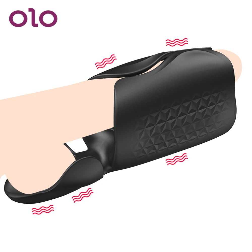 Оло 10 скоростей головка пениса вибратор Мужской массаж с задержкой во времени