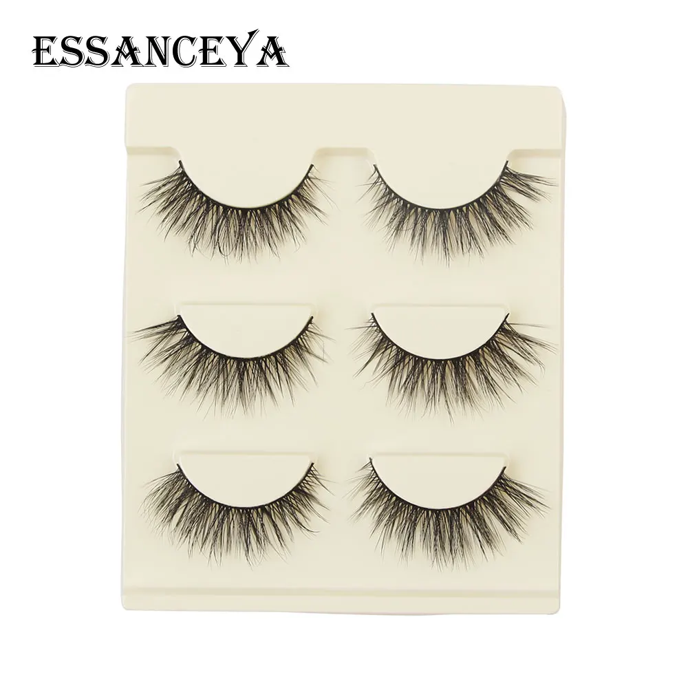 ESSANCEYA 3 пары натуральные накладные ресницы наращивание ресниц Инструмент Maquillage Cilios ресницы искусственные Cilios сексуальные лахсы