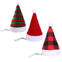 santa claus christmas hats plaid striped xmas cap christmas decorations for home christmas cap navidad 2022 noel decoration