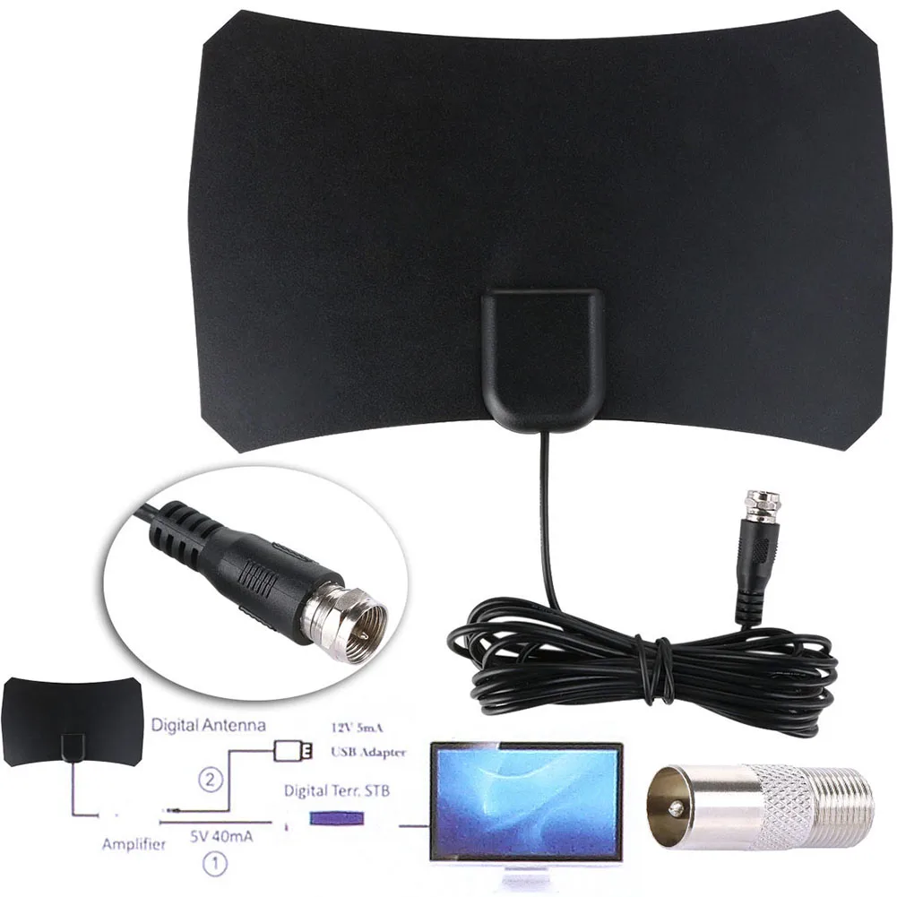 

Indoor 4K HD Digital TV Antenna + Signal Amplifier Booster VHF UHF Cable TV Surf Fox Antenas TV Radius Antennas DVB-T/T2