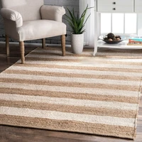 home living room decoration area carpet 100 natural jute hand woven circular stripes double sided modern