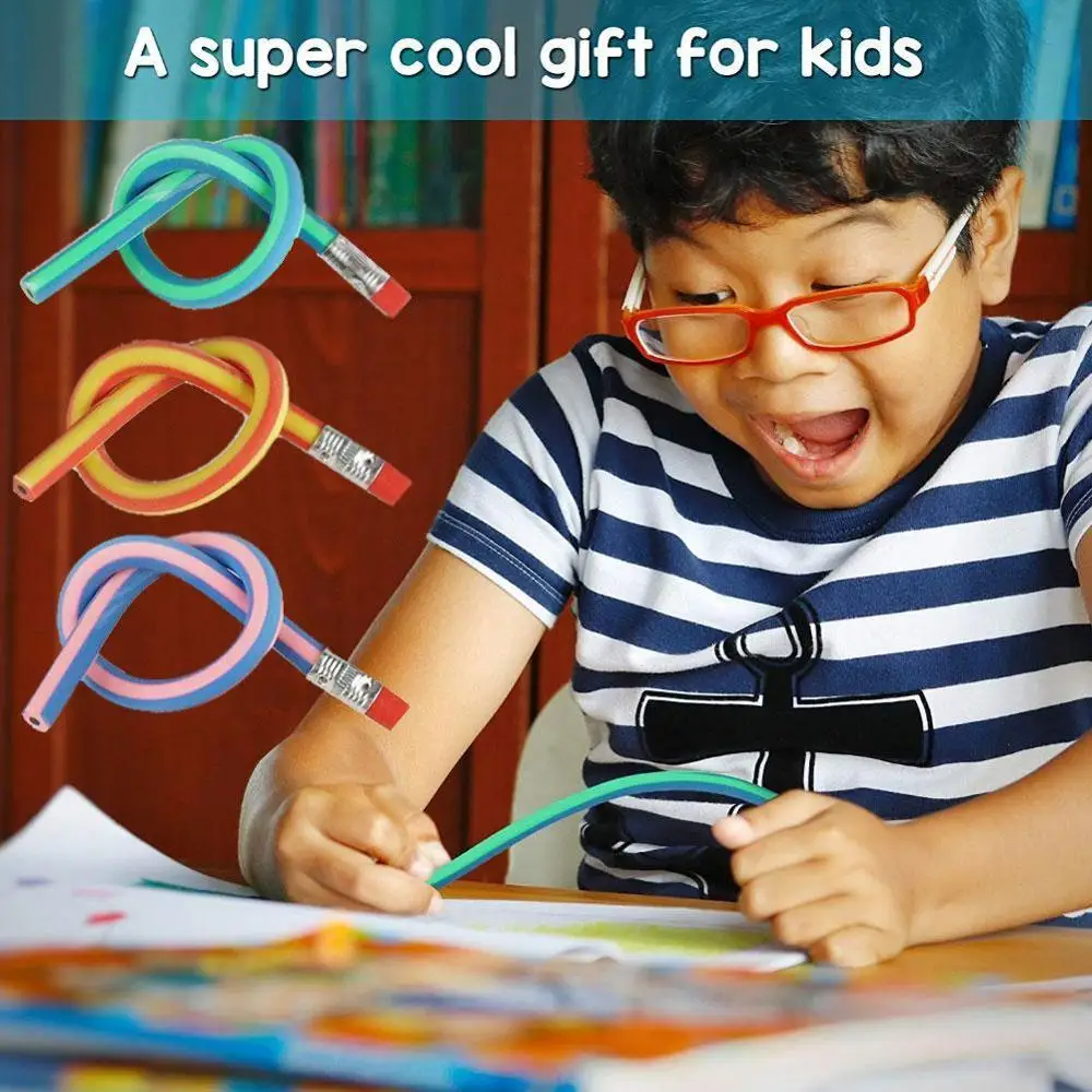 

10 pcs Soft Flexible Bendy Pencils Band Kids Children School Fun bend soft pencil student stationery pencil