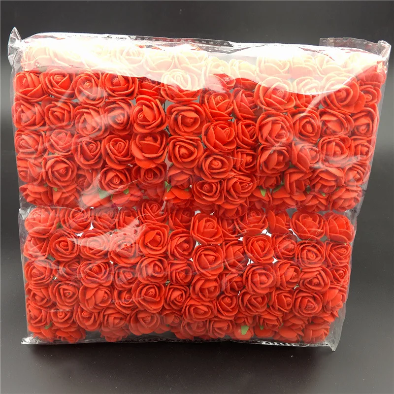 144 шт./упак. мини Пены Искусственный цветок розы Свадебный декор букета рукоделия