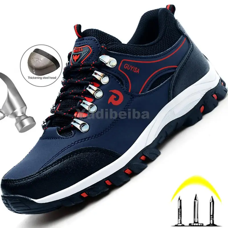 

Work Safety Boots Men Steel Toe Shoes Work Boots Sneakers Construction Shoes Anti-Puncture Men Boots Safety Work Shoes Men Shoes