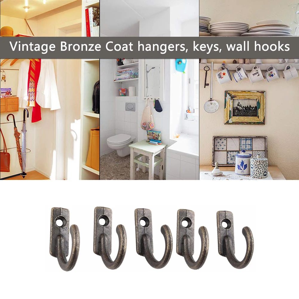 

10PCS Vintage Hat Coat Door Hooks Vintage Wall Antique Door Hanger Home Towel Hanger Bathroom Wall Hook Rack Clothes Hooks