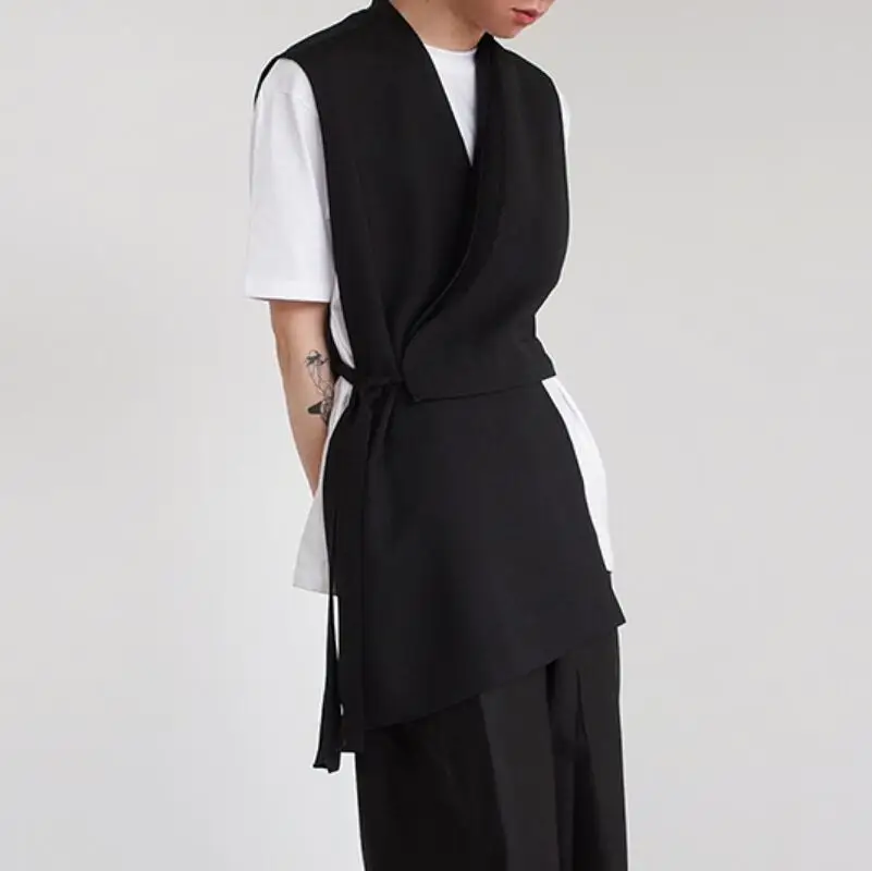 

/ HOT / Spring Male New Fashion Personalized Customization Large size Irregular stitching loose waistcoat/S-6XL