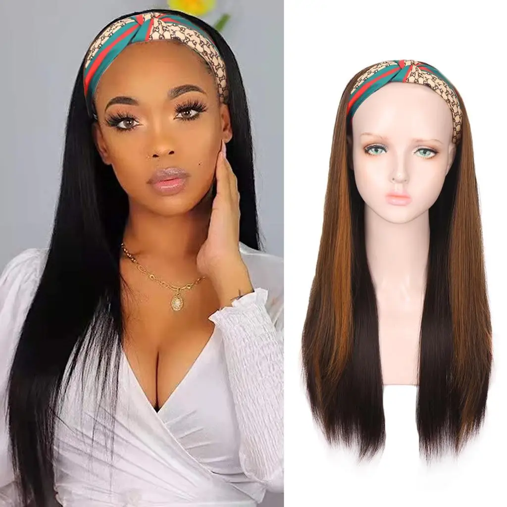 

PAGEUP High-Temperature Fiber Synthetic Hair Band Wigs Hair Bands One-piece Straight Hair Wavy Full Head Wigs