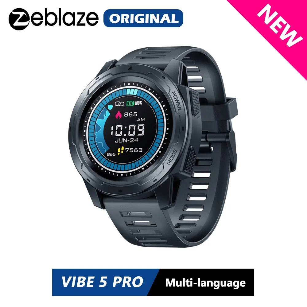 Смарт-часы Zeblaze VIBE 5 PRO с цветным сенсорным дисплеем пульсометром отслеживанием