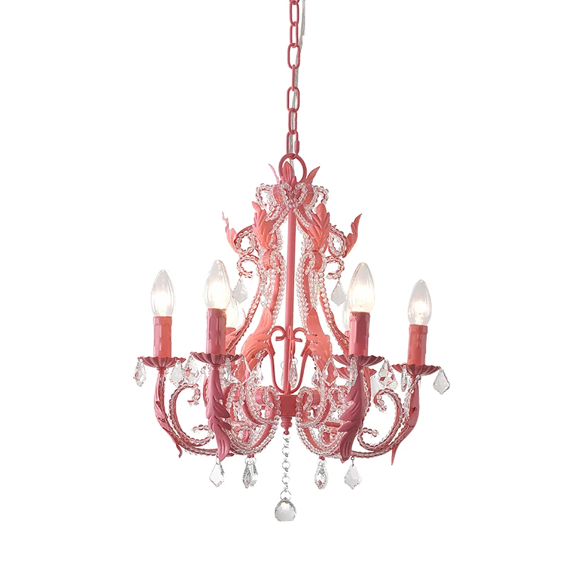 

Bedroom crystal chandelier lighting for living room kitchen hanging light fixuture vintage white grey suspension pink chandelier