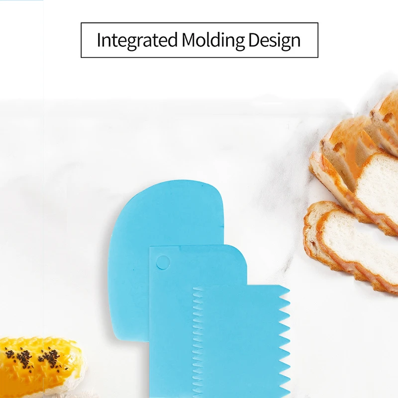 

New 3PCS/Lot Dough Cake Cutter Slicer Spatula For Cake Cream Scraper Pasty Cutters Scraper Irregular Teeth Edge DIY Smoother