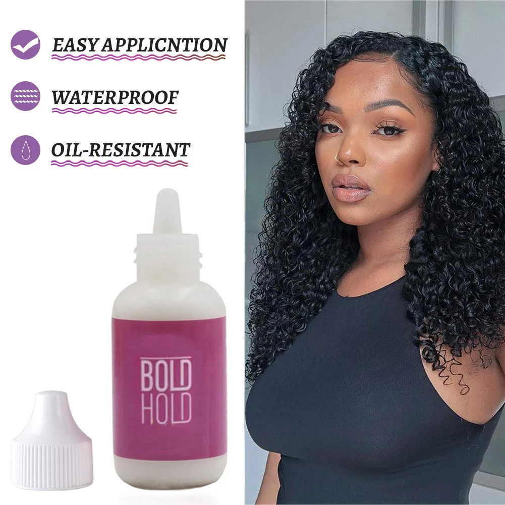 Wig Glue Bold Hold Lace Glue Waterproof Hair Glue For Lace Wig Frontal Toupee Lace Tint Spray For Wigs Light Brown No Residue