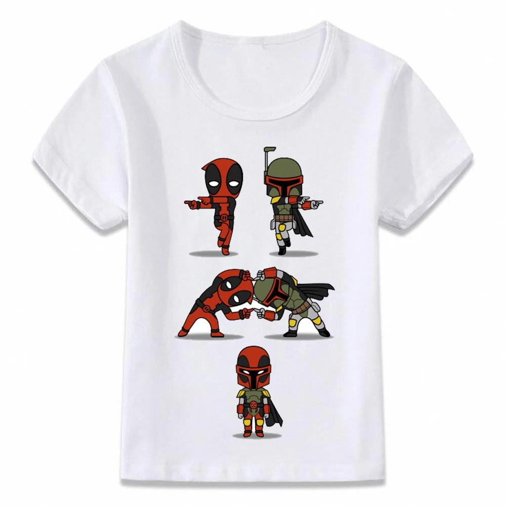 Детская одежда футболка для мальчиков и девочек с драконом мячом дэдпулом Бобой