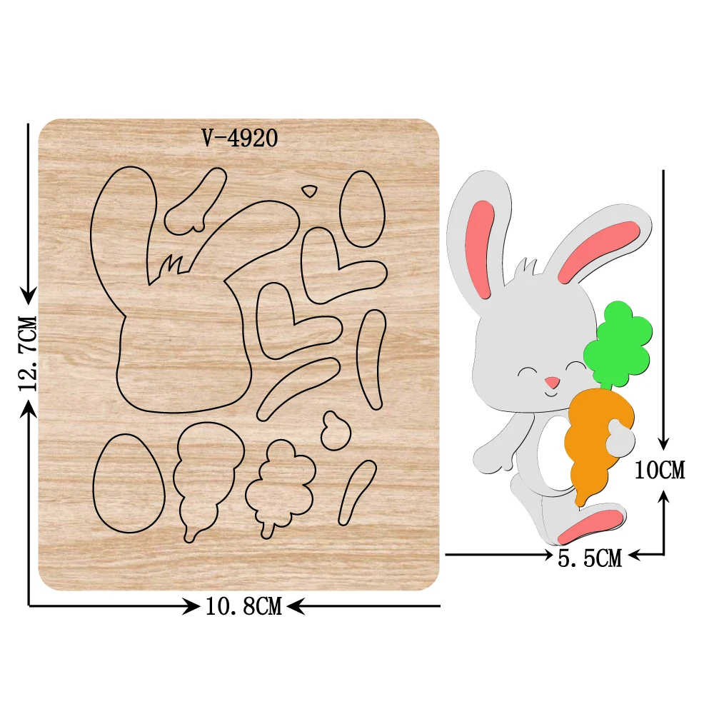 

New rabbit wooden dies cutting dies for scrapbooking Multiple sizes V-4920