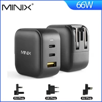 minix neo p1 66w gan charger p1 66w fast charger 3 ports 2xusb c 1xusb a quick charger euusauuk plug adapter for iphone ipad