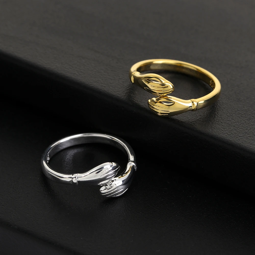 

Creative Love Hug Rings Gold and Silver Color Ring Fashion Ladies Open Promise Ring Jewelry Gifts for Lovers Rings