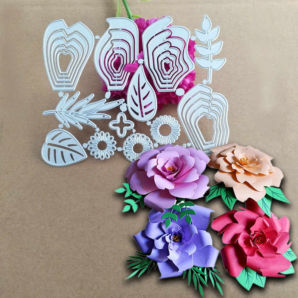 Красивая Цветочная форма цветок металлическая режущая скрапбук DIY Фотоальбом