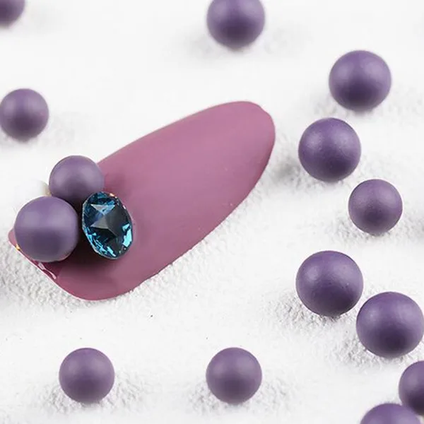 30pcs Colorful Seashell Pearl Nail Rhinestone Matte Bead Matte Resin Rubber Ball Multi-size 3D Manicure Nail Art Decoration - Цвет: 11