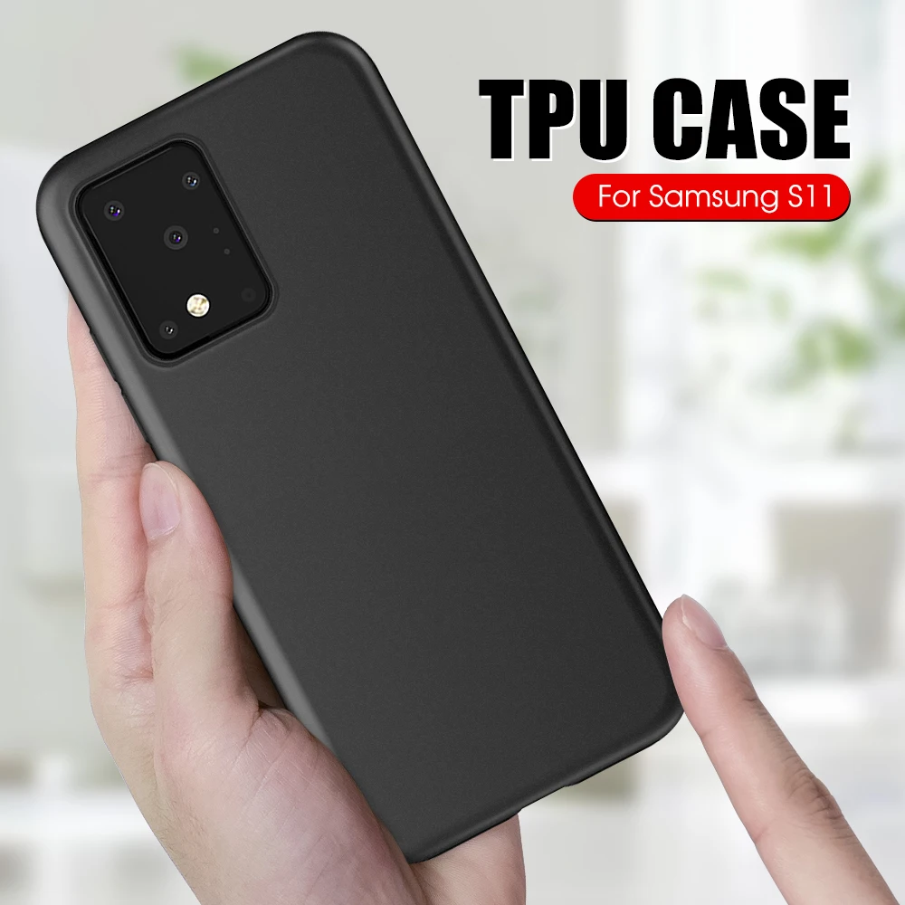 Черный матовый чехол для телефона samsung Galaxy S11 Plus A51 A71 мягкая задняя крышка из ТПУ A30