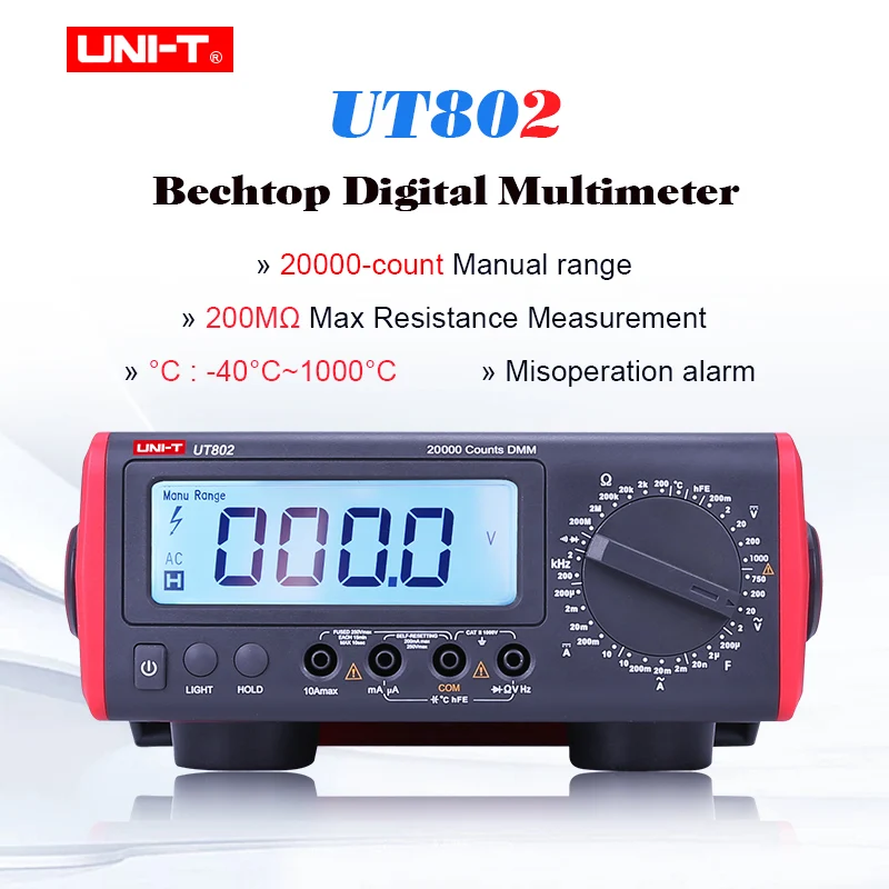UT802 UNI-T UT801 UT802 UT803 Bechtop цифровой мультиметр AC DC Напряжение измеритель тока Сопротивление Емкость Частота Диод тестер - Цвет: UT802