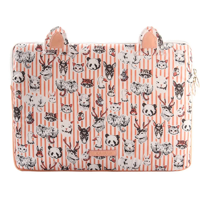 Striped animal Милый ноутбук рукав кейс Защитная Сумка переноска ноутбука чехол для девочек 11, 12, 13, 14, 15, 15,6 дюймов Macbook Air Pro Asus Acer Lenovo Dell - Цвет: Striped animal