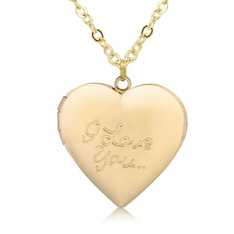 Металл сердечки Цепочки и ожерелья с подвесками память ювелирные изделия для