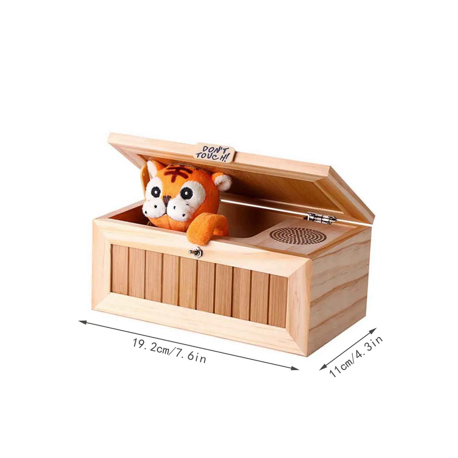 

Funny Box Wooden Electronic Useless Box Leave Me Alone Box Wooden Machine Don't Ti-ger Toy Stress-reduction Desk Decoration