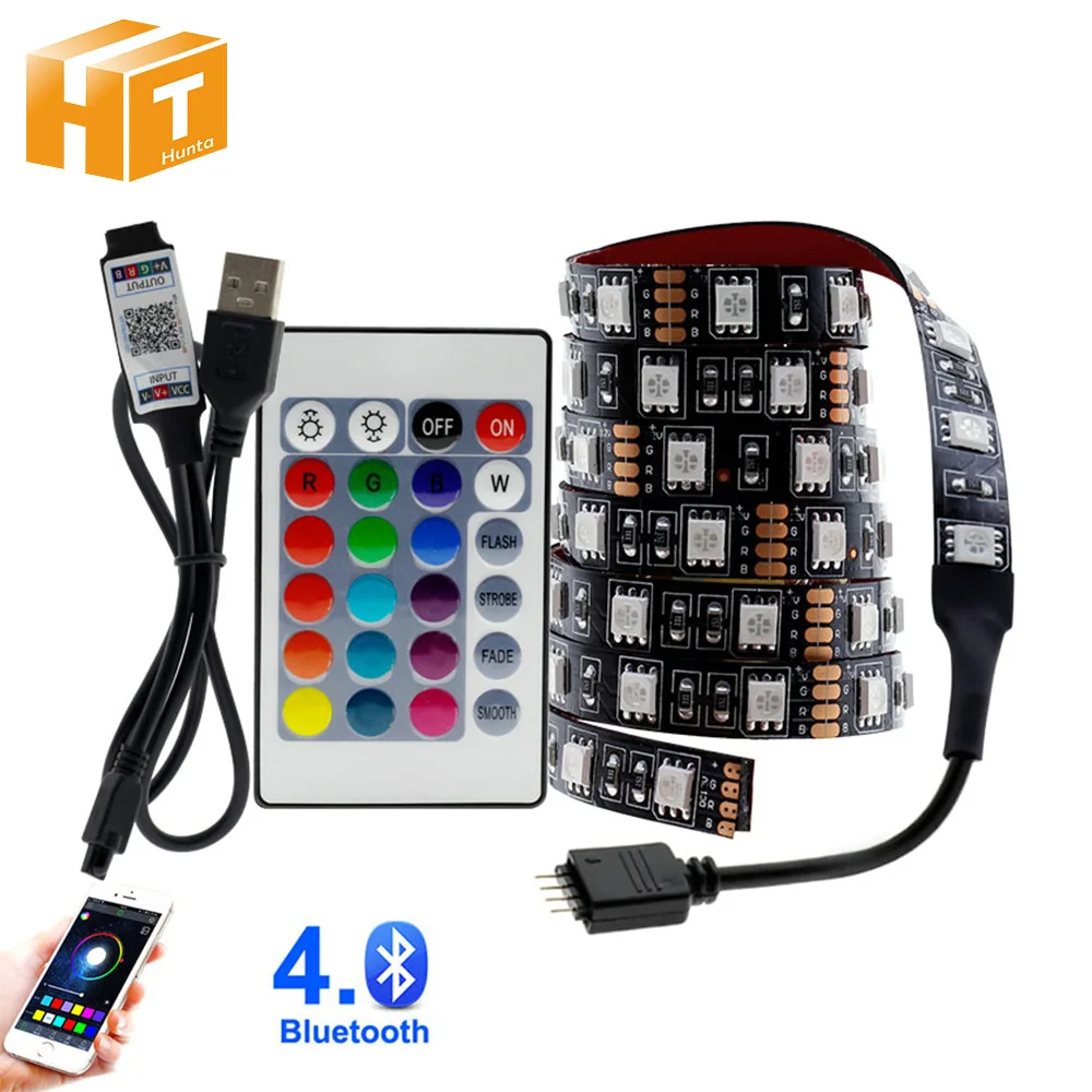 USB LED Strip 5050 RGB Changeable LED TV Background Lighting 50CM 1M 2M 3M 4M 5M DIY Flexible LED Light.