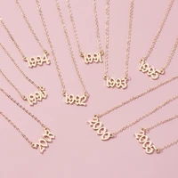 year number alloy necklaces for women birthday gift from 1991 to 2005 female pendant necklace fashion jewelry factory outlet