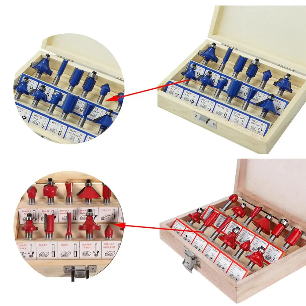 Деревообрабатывающий фасонно Фрезерный резак 12 шт./компл. 1/4 &quot1/2&quot Хвостовая