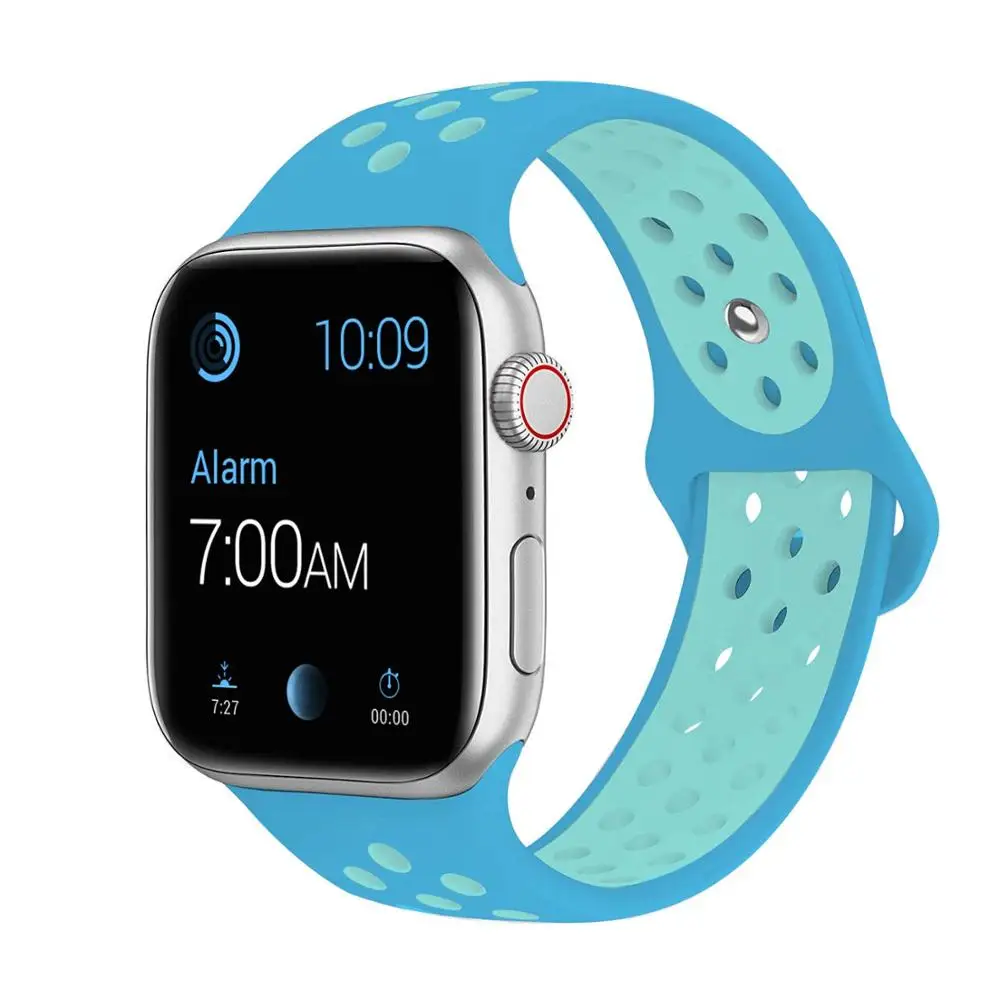 27 Ремешок для наручных часов Apple Watch 4 3/2/1 30 color38MM 40 мм Силиконовые из дышащего материала для наручных часов iWatch, сменный ремешок Спортивная петля серии 4 42 мм 44 мм - Цвет ремешка: 27