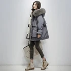 Женская куртка с капюшоном из натурального Лисьего меха, толстая парка на 2021 белом утином пуху, теплая зимняя куртка с поясом, 90%