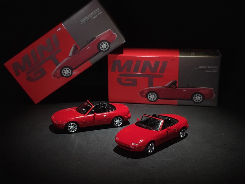 Mini GT 1/64 288 298 Miata MX5 Eunos Roadster Classic Red DieCast Model Collection Edición Limitada