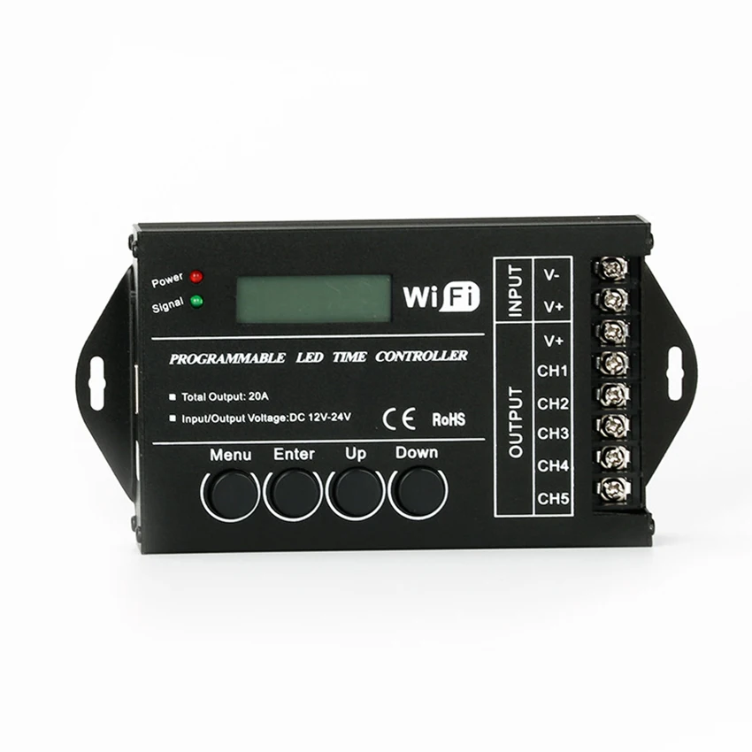 

Time LED Controller Wireless Wifi TC421 Programmable DC12V 24V Multi-functions LED Dimmer Controller for RGBW RGB LED Strip
