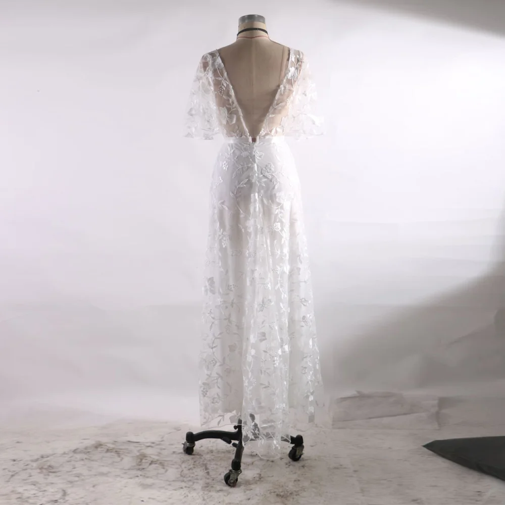 

Fashion Women Dresses Sexy V-neck Halter Strap Lace Dress Ladies Wedding Bridesmaid Party Dress White Lace Big Swing Long Dress