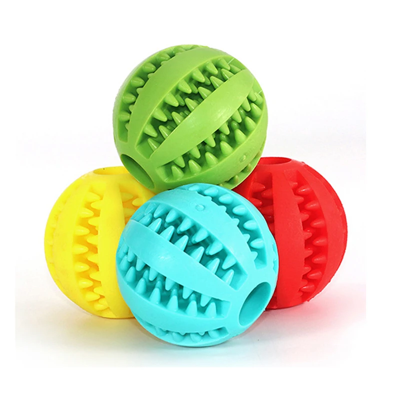 

1pc Pet Toys Dog Toys Interactive Elasticity Ball Natural Rubber Leaking Ball Tooth Clean Ball Cat Dog Chew Interactive Toys