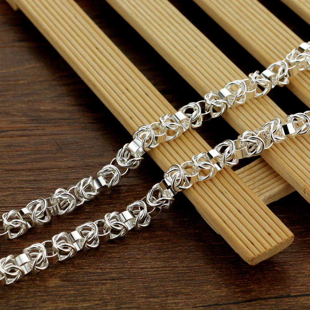 

925 sterling silver necklace men keel necklace. Fashion hollow out pattern. 7mm53cm. Collar bone chain men nacklace