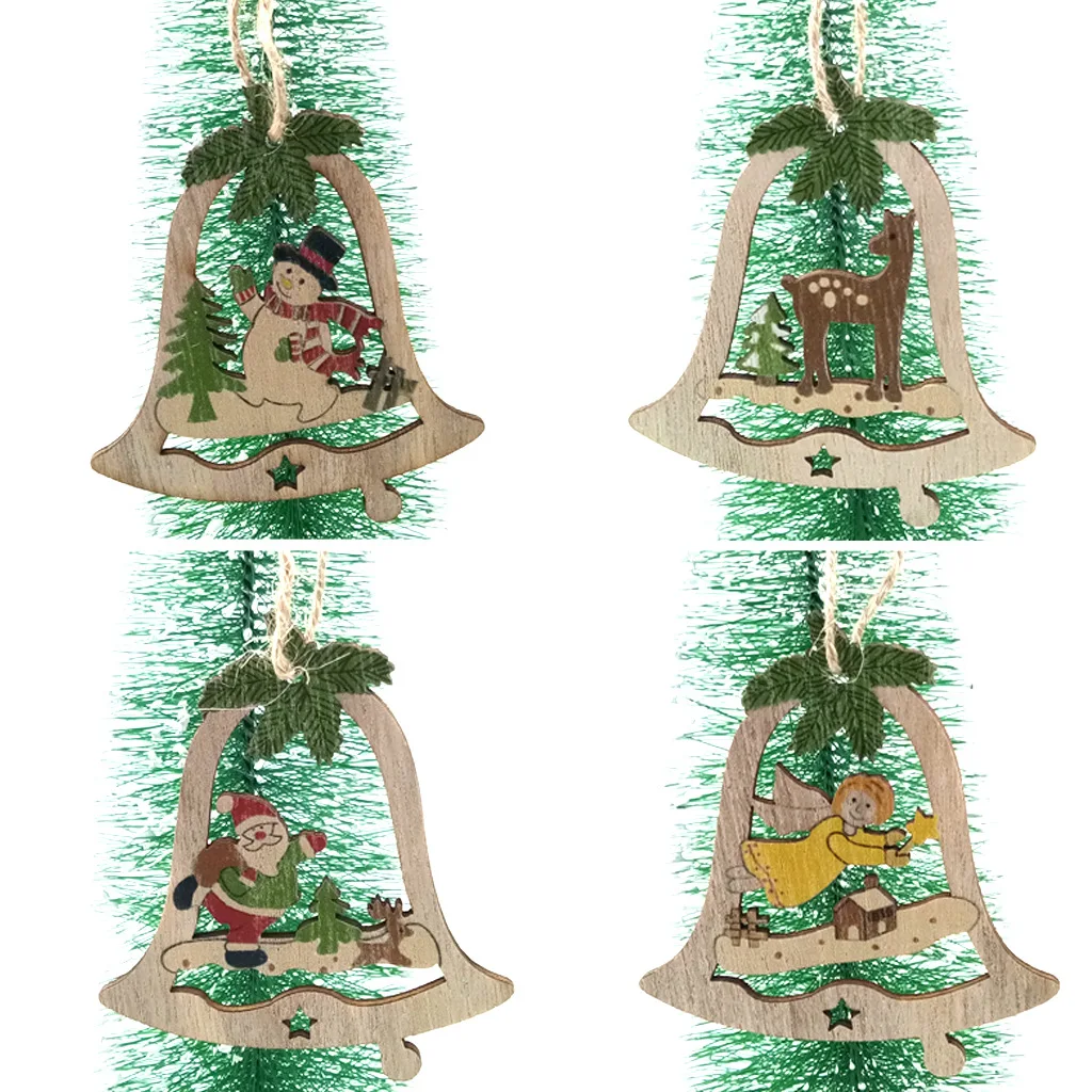 

Printed Wooden Pendants Ornaments Xmas Tree Ornament DIY Wood Crafts Kids Gift for Home Christmas Party Decorations