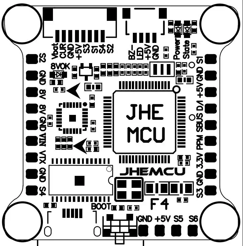 Контроллер полета JHEMCU F4 Betaflight 5V 8V 3A BEC Встроенный OSD FC для FPV RC Racing Drone|Детали и
