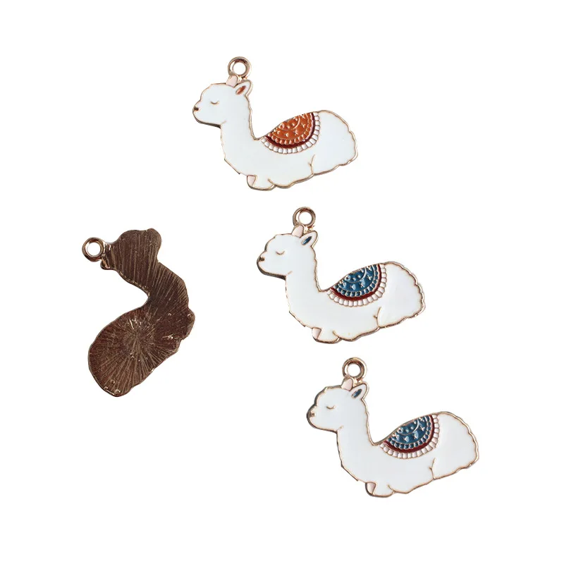 10 шт. эмалевые DIY милые Мультяшные Альпака кулон браслет подвеска ювелирные
