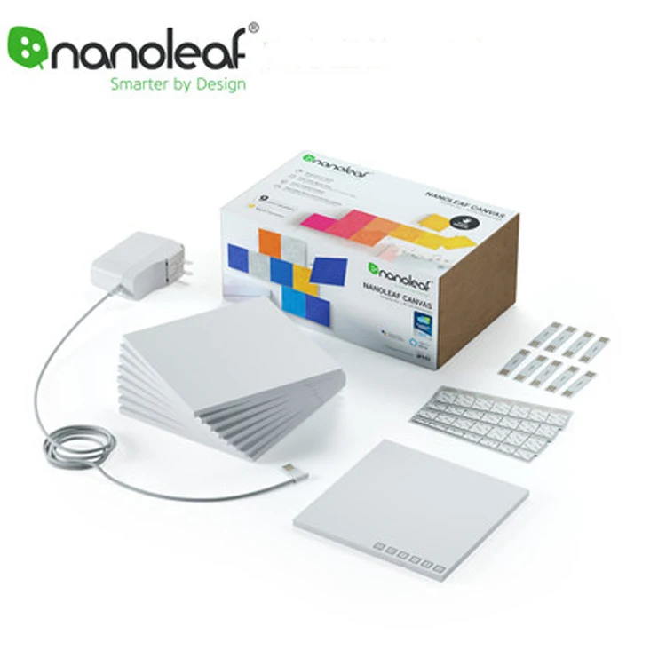 Square Nanoleaf полноцветный умный нечетный светильник панели работают с Mijia для Apple Homekit Google Home 9 шт./1 коробка - Цвет: Square