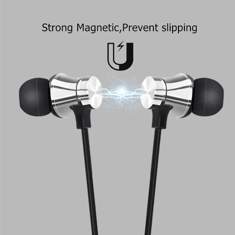 Magnetic Wireless Bluetooth Earphone Stereo Sports Waterproof Earbuds in-ear Headset With Mic For IPhone 7 Samsung | Электроника