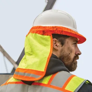 Safety Hard Hat Neck Sun Shade Neck Shield Helmet Cover with Breathable Mesh Reflective Stripe Sun Shade Protector